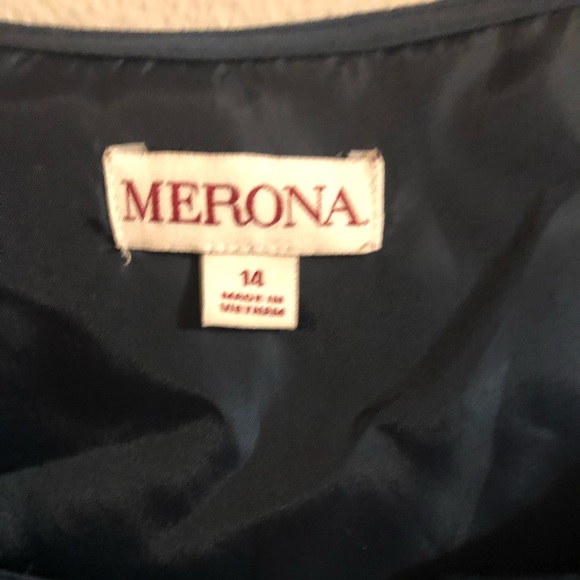 Merona Navy and White Mini Dress, 14 - Picture 4 of 4